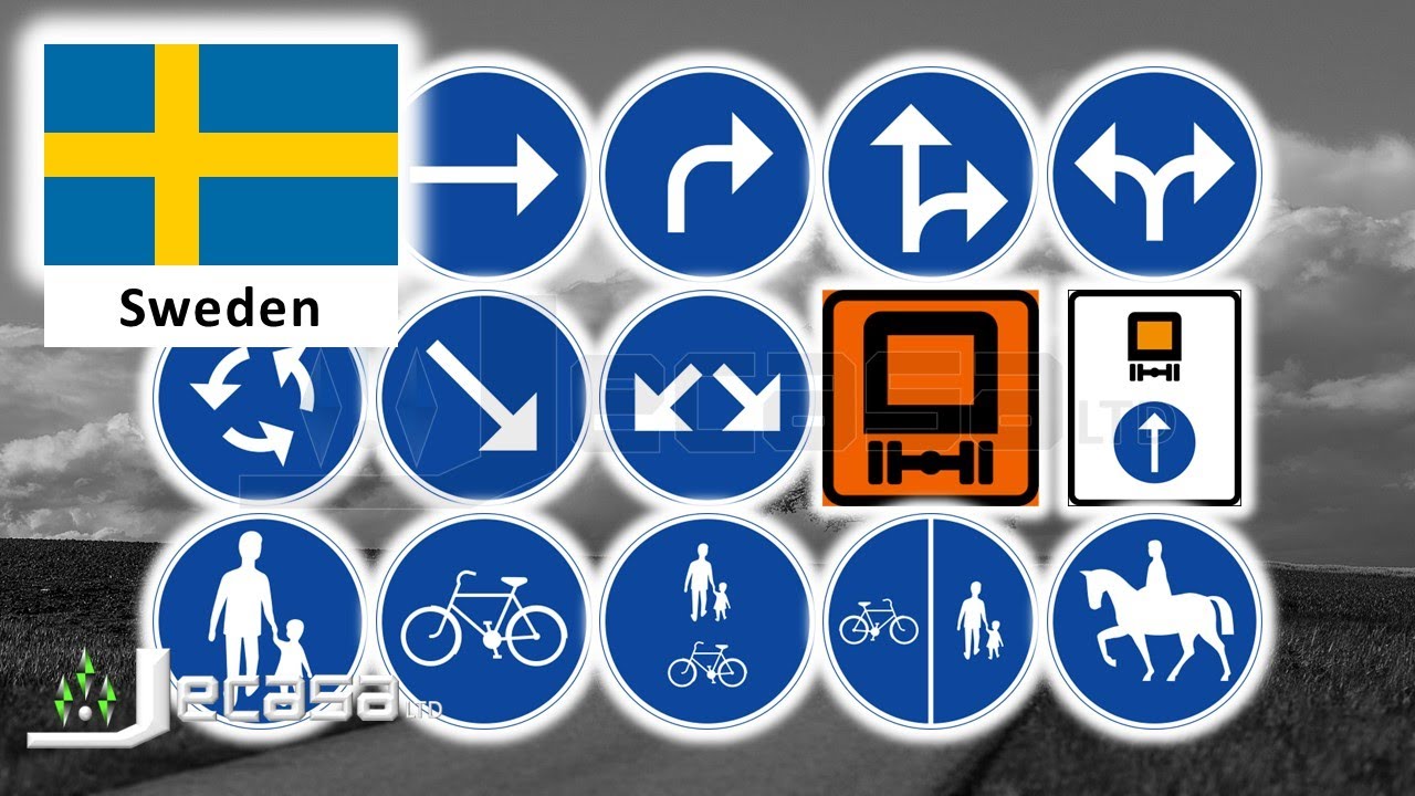 Mandatory Traffic-Road Signs in Sweden (Stockholm, Gothenburg, Malmö, Uppsala, Helsingborg)