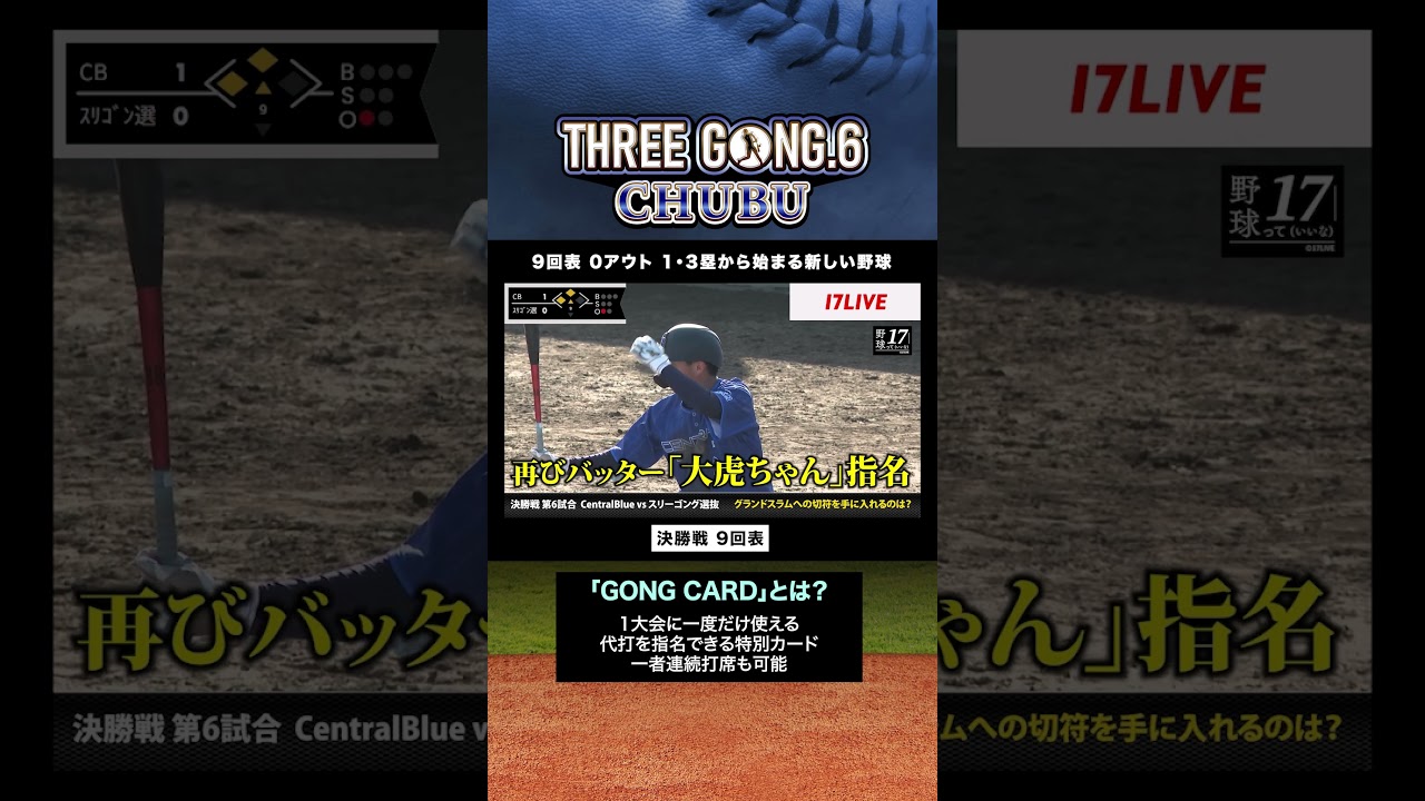 あなたならどこで使う?👀特別カード「GONG CARD」発動!💥 #スリーゴング #THREEGONG #野球好きな人と繋がりたい #三重 #野球