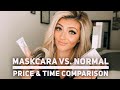 WHICH MAKEUP IS CHEAPER & QUICKER? Maskcara vs. traditional | Haleigh Everts
