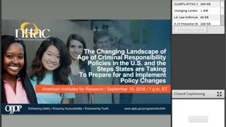 The Changing Landscape of Age of Criminal Responsibility Policies in the U S  and the Steps States a