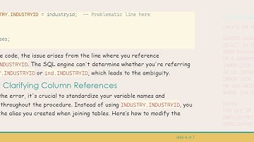 How to Resolve the column ambiguously defined Error in Oracle Stored Procedures