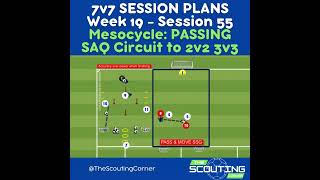 How to Improve Passing in Soccer U10 7v7 Training SAQ Circuit Passing Movement Soccer Drill