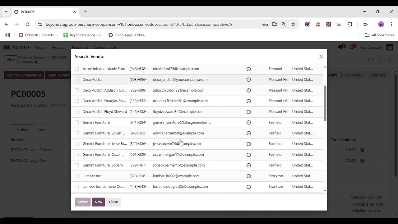 Odoo || Purchase Comparison ||