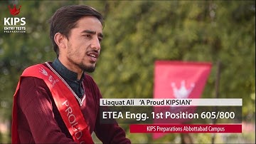 Liaquat Ali 1st Position ETEA (Engg.) | KIPS Entry Tests Preparation | ETEA-Engg Topper