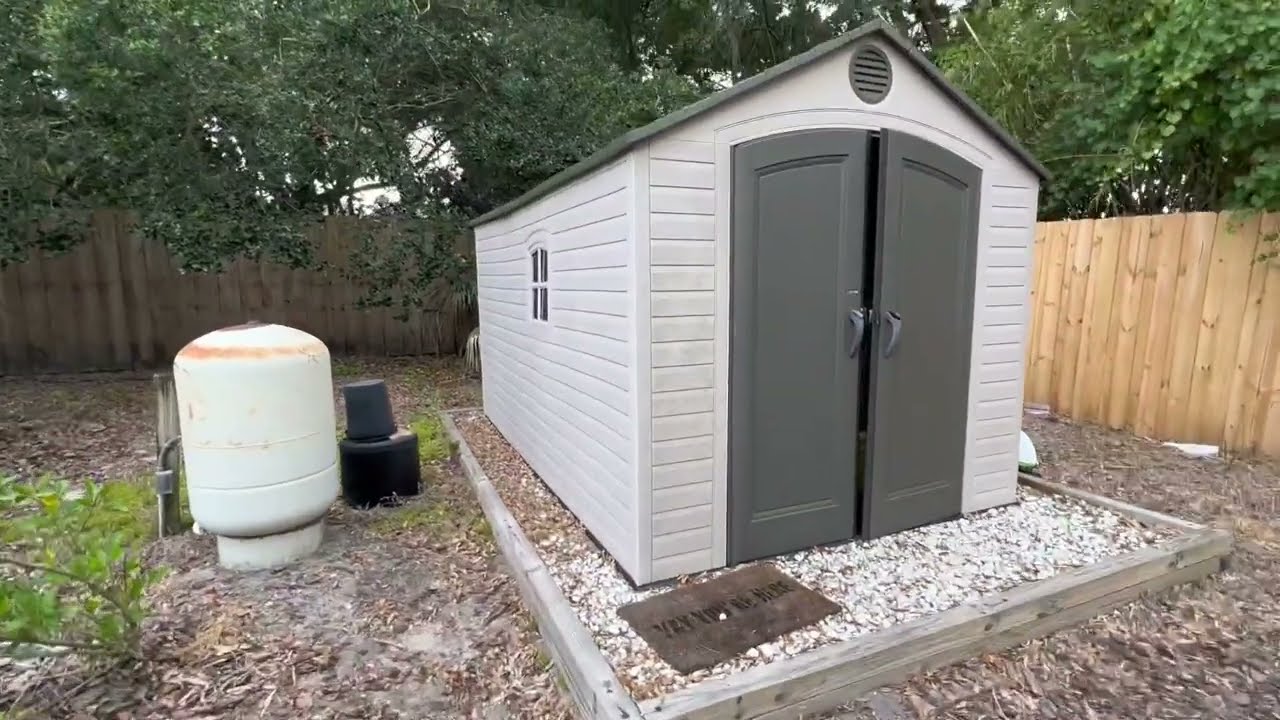 Lifetime 60075 8 x 15 Ft. Outdoor Storage Shed, Desert Sand Review, Great shed - youtube