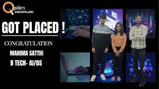 We are proud to announce that our student has successfully got placed in an IT company.