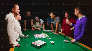 People playing alias game at the party on the pool table screenshot 3
