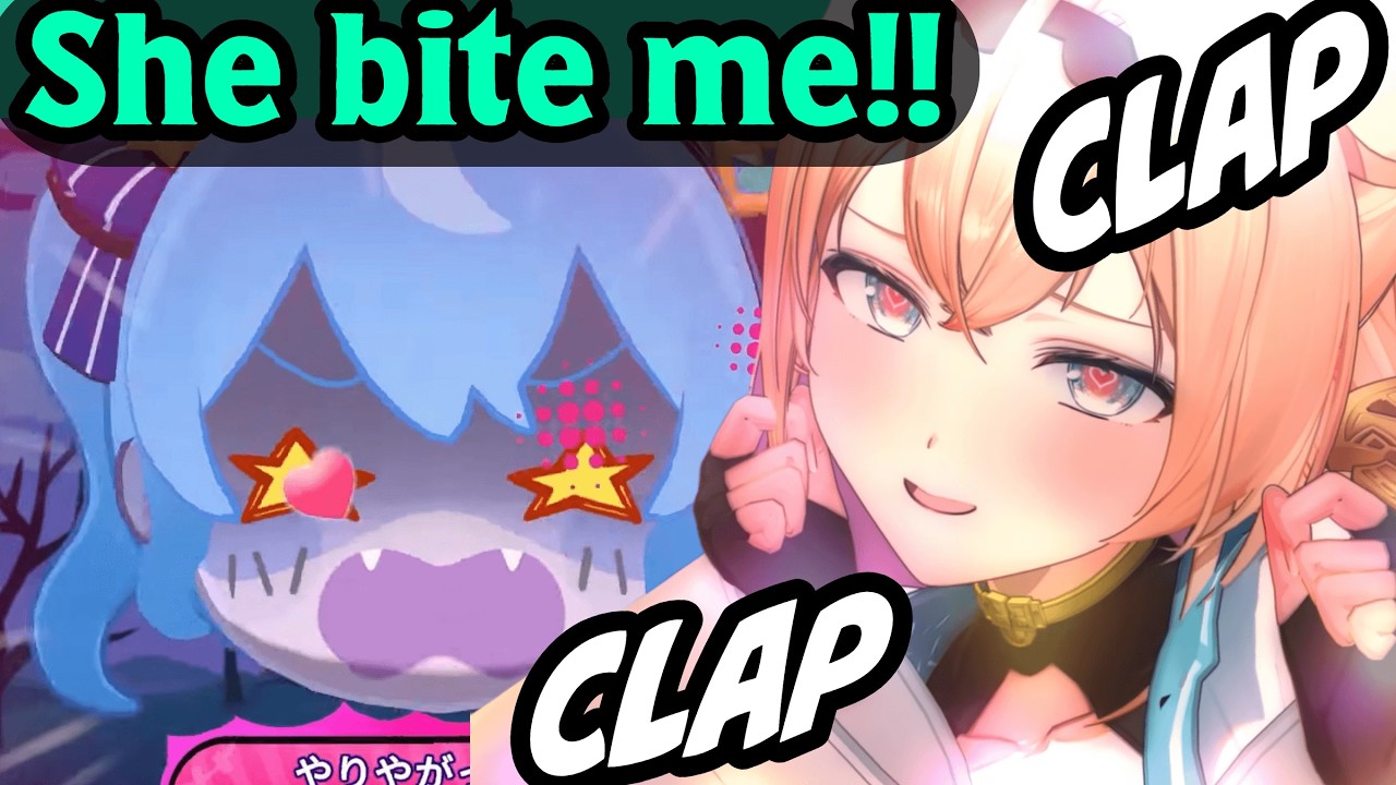 Gozaru get bitten by Sui-chan on purpose/すいちゃんにわざと噛まれに行くござるさん！【Kazama iroha/風真いろは】[hololive clip]