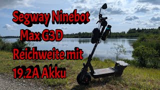 Segway Ninebot Max G3D Reichweiten Test mit 19,2A Akku vom GT3.