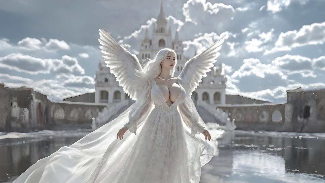 Real Life Angel: Ethereal Beauty in White Dress