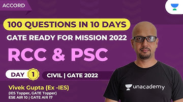 RCC & PSC | 100 Top Questions in 10 days | GATE 2022 | Vivek Gupta (Ex-IES)