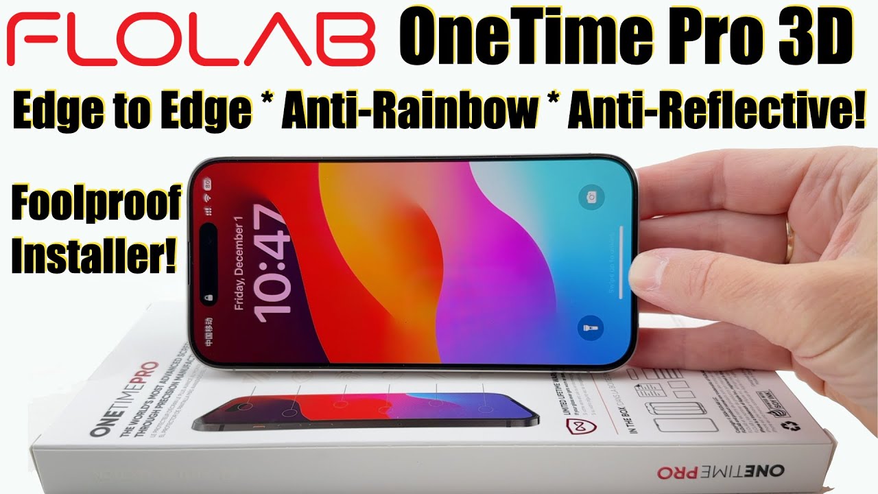 FLOLAB OneTime Pro 3D для iPhone 15 Pro: защита от радуги * антибликовое покрытие * простая и над...