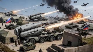 Today! Hundreds of US tanks heading towards Ukraine were bombarded by Russian forces on the border.