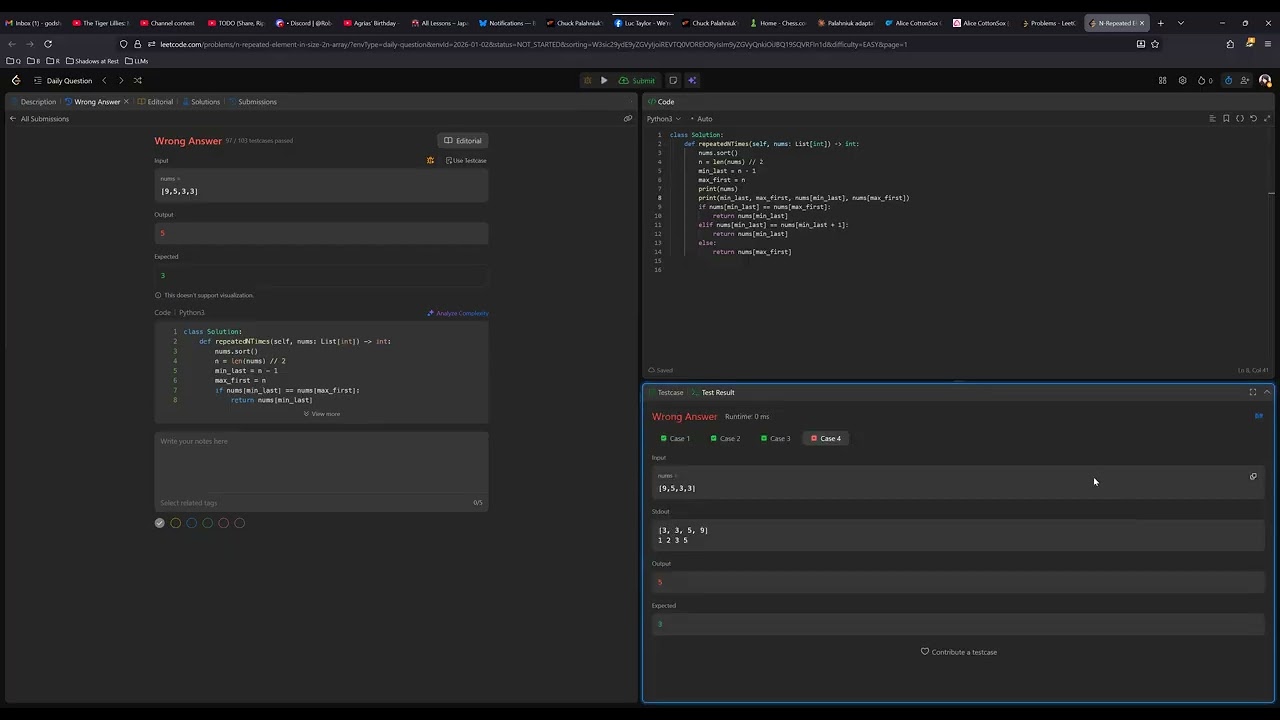 Leetcode - 961  N Repeated Element in Size 2N Array