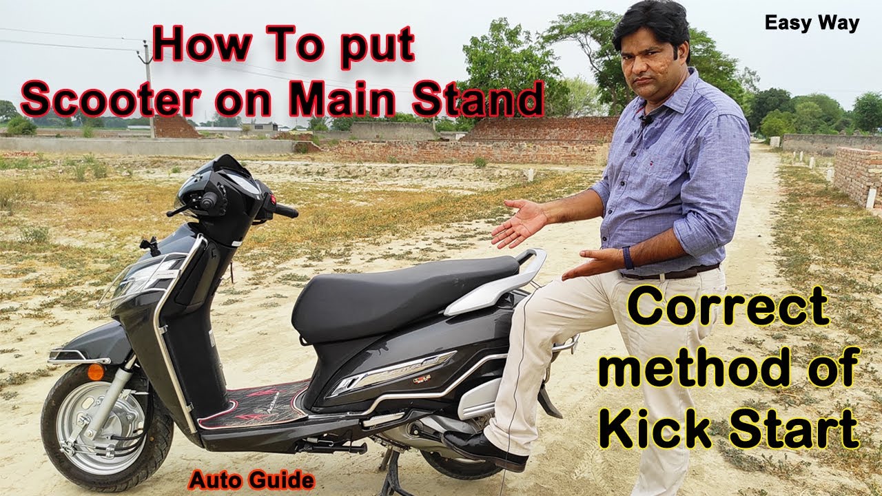 How to Put your Scooter/motorcycle on Main Stand | Center Stand in easy way In Hindi | Auto Guide