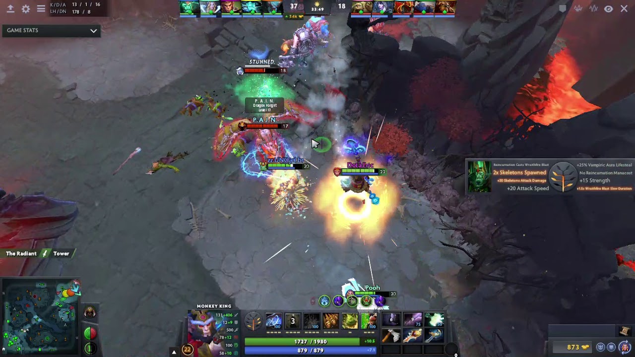 Dota 2 Monkey King divine rapier Rampage!!!!! (7.22h) 2019