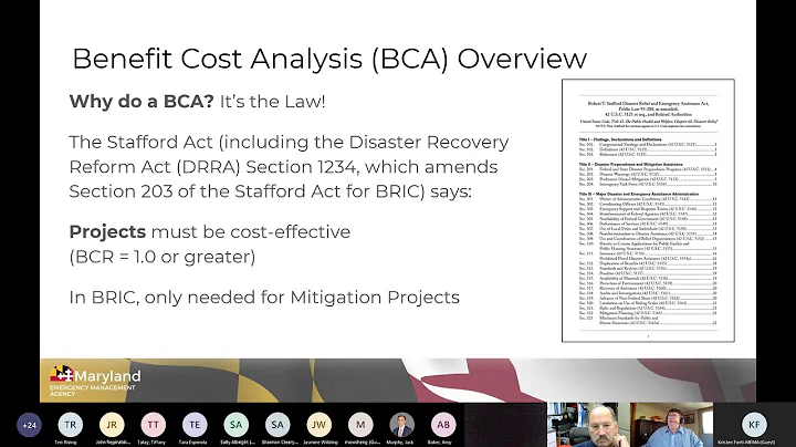 BRIC and FMA Technical Assistance Series: Benefit Cost Analysis Overview