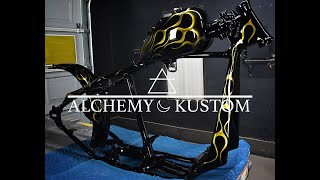 Shovelhead Chop Frame Molding and Paint Alchemy Kustom