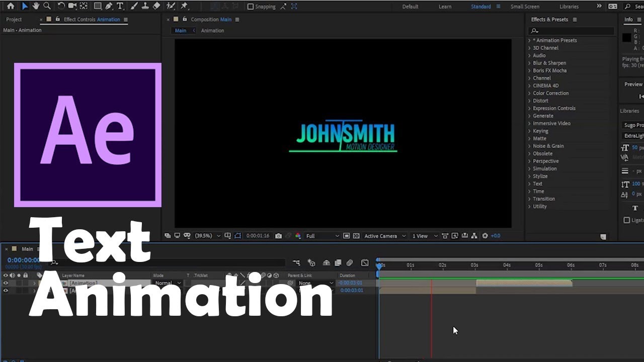 Simple Gradient Text Animation - After Effects Tutorial - No Plugin ...
