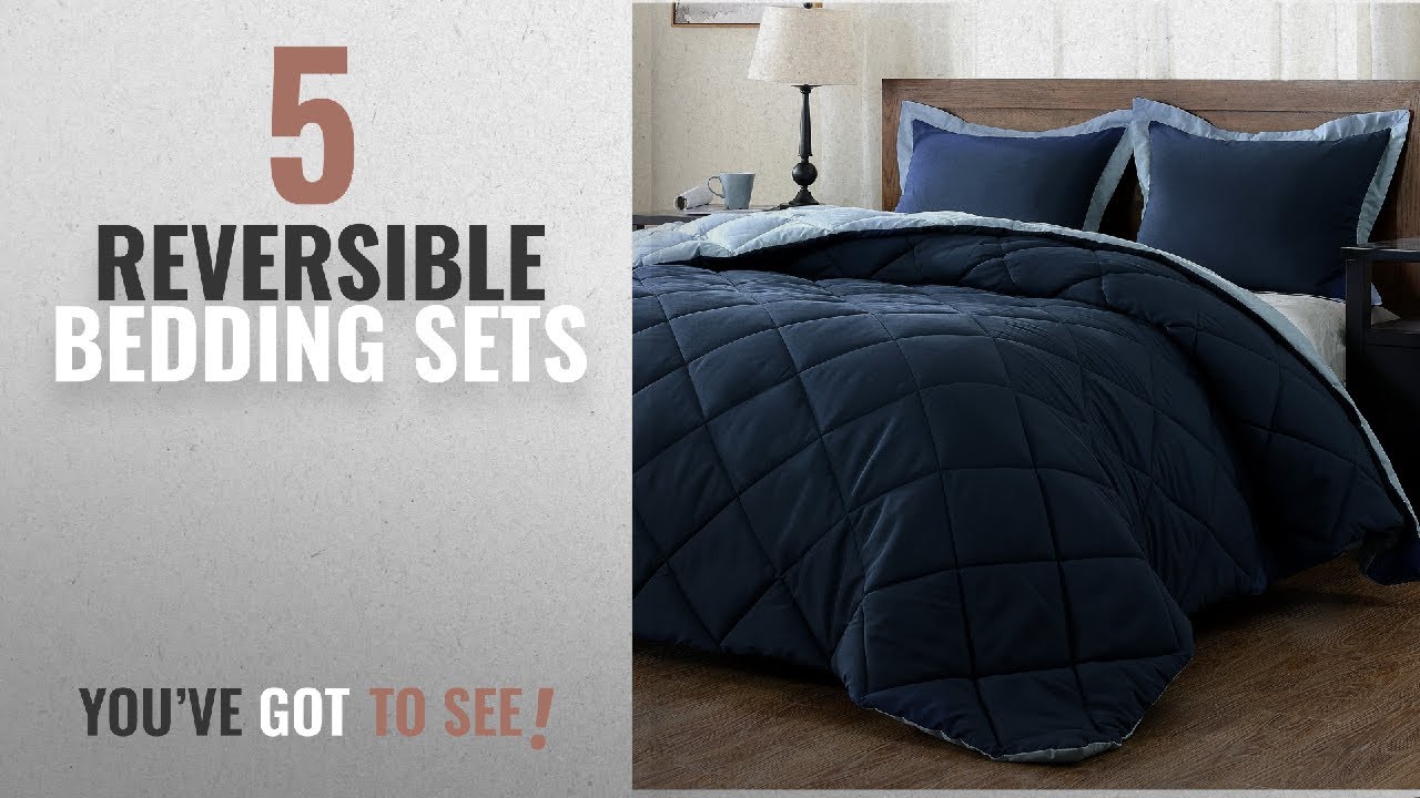 Top 10 Reversible Bedding Sets [2018] Lightweight Solid Comforter Set