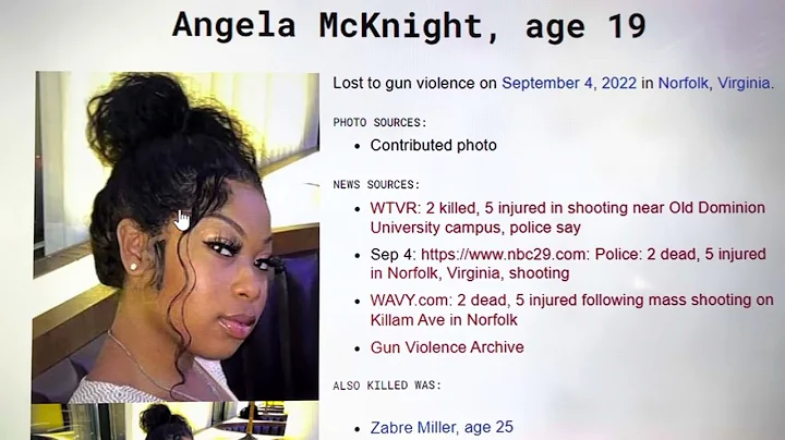 NORFOLK VA SEP 4 2022 ANGELA MCKNIGHT 19 SHOT KILL...