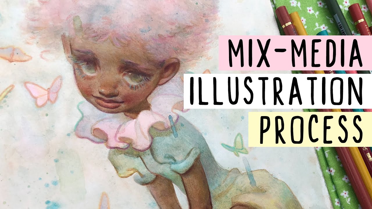 Following-through with my VISION 💪😤Watercolour & Colour Pencil Illustration🦋