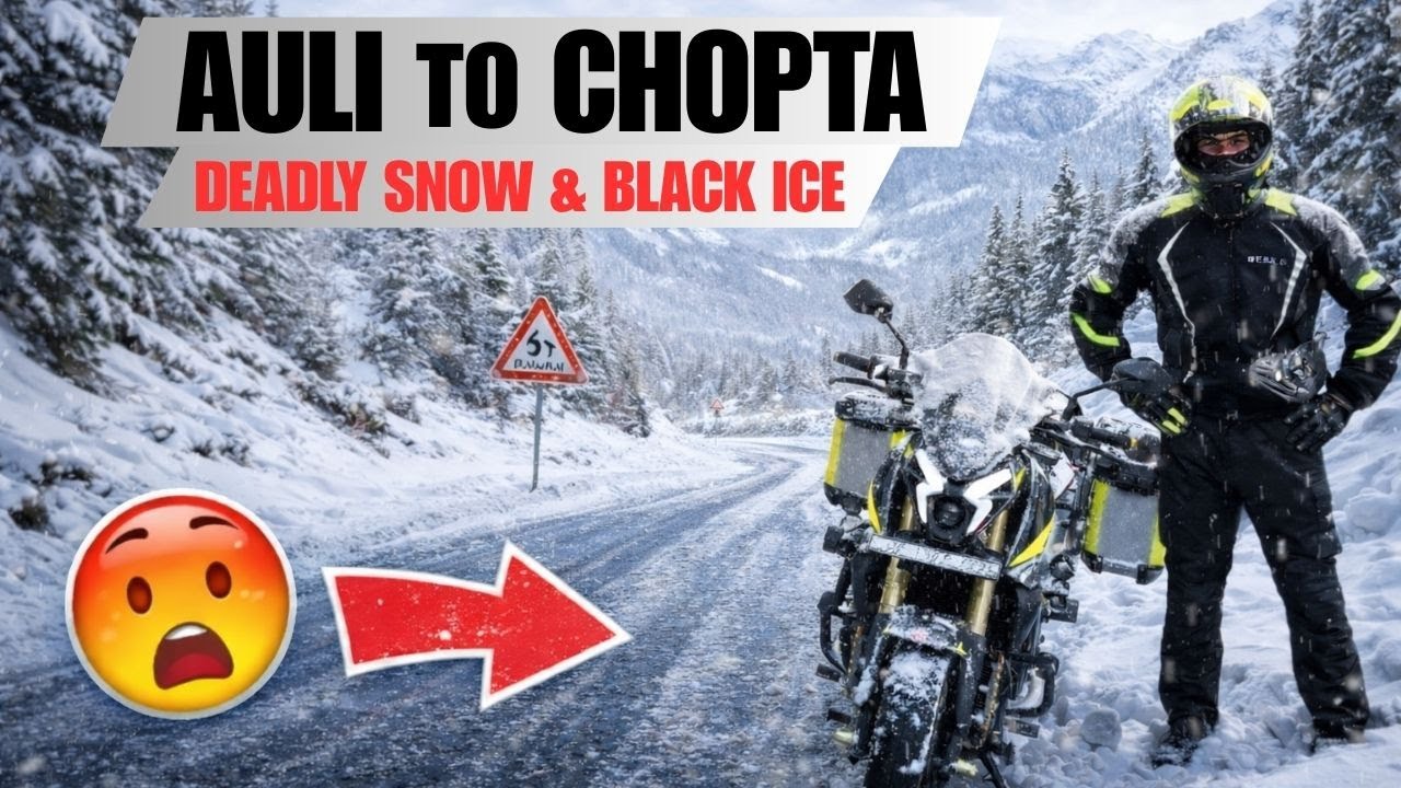 Auli to Chopta Tungnath in Snow | Heavy Black Ice Made This Ride Dangerous | EP-02 | Pulsar NS400 Z