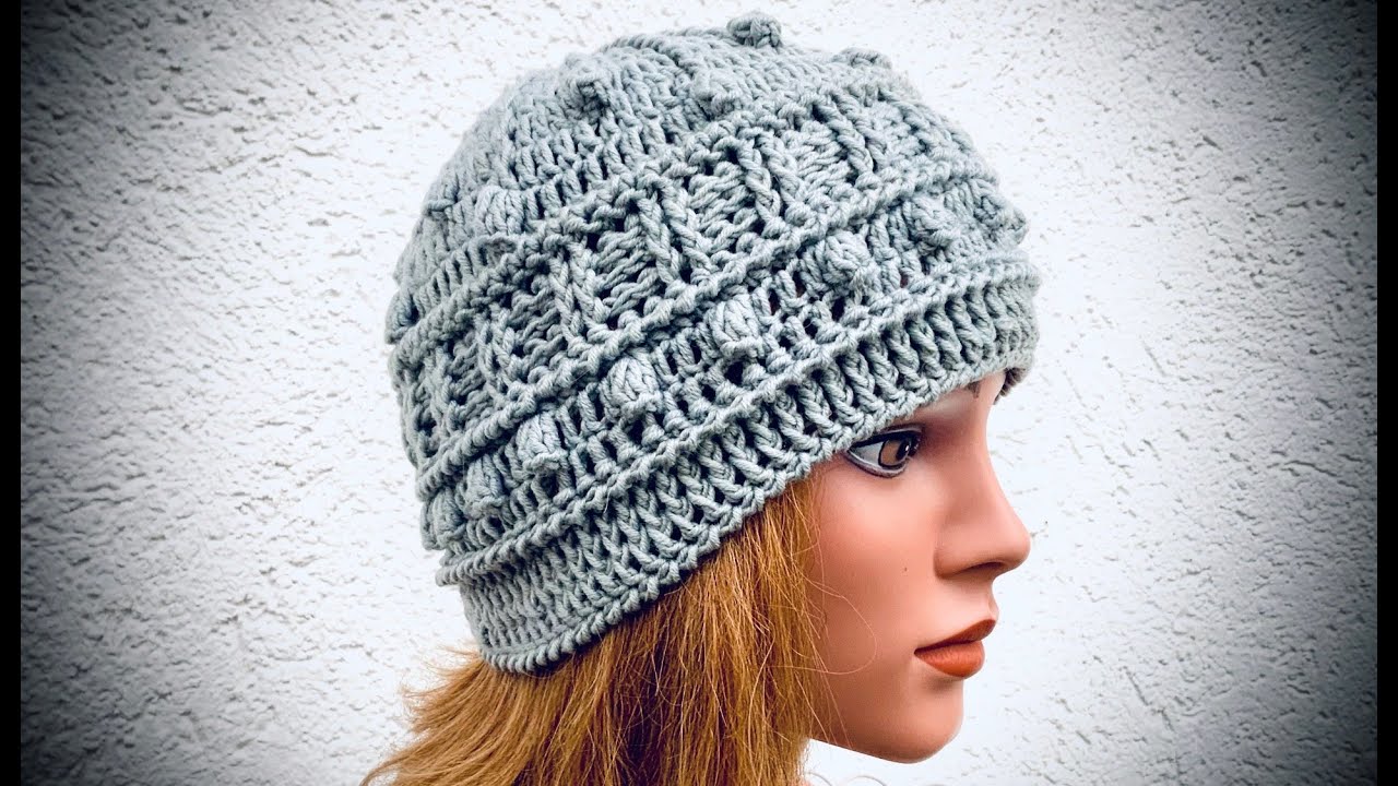 Reliefstäbchen Mütze 19  & Krebsmaschen    