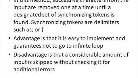 UNIT II   Error detection and Recovery in Compiler VIDEO