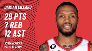 Damian Lillard vs Dallas Mavericks | 12.11.2022