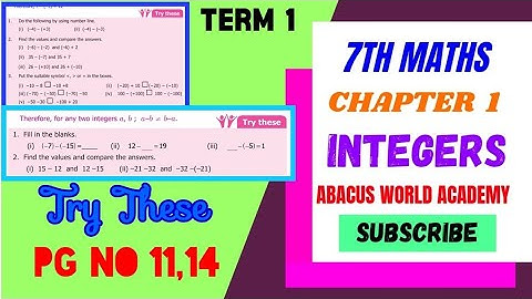 7th maths Term 1,chapter 1 Number systemTry thesepgno11,14#7thstandardmathsterm1 #AbacusWorldAcademy