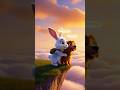 Angel Rabbit & Dog on Edge of Heaven 😇🐰🐶 | Cutest Sky Adventure Ever #animalfunzone #cuteanimals