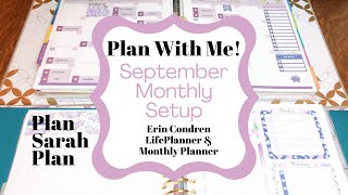 Plan With Me! | September Monthly Set-up! | Erin Condren LifePlanner and Monthly Planner