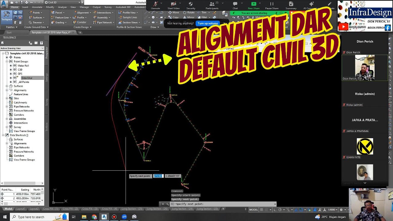 Membuat As/CL/Trase Jalan atau yang di sebut Alignment di Civil 3D ...