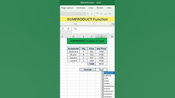 SUMPRODUCT Function in Excel | Advanced Excel Formula #excel #exceltutorial #exceltips