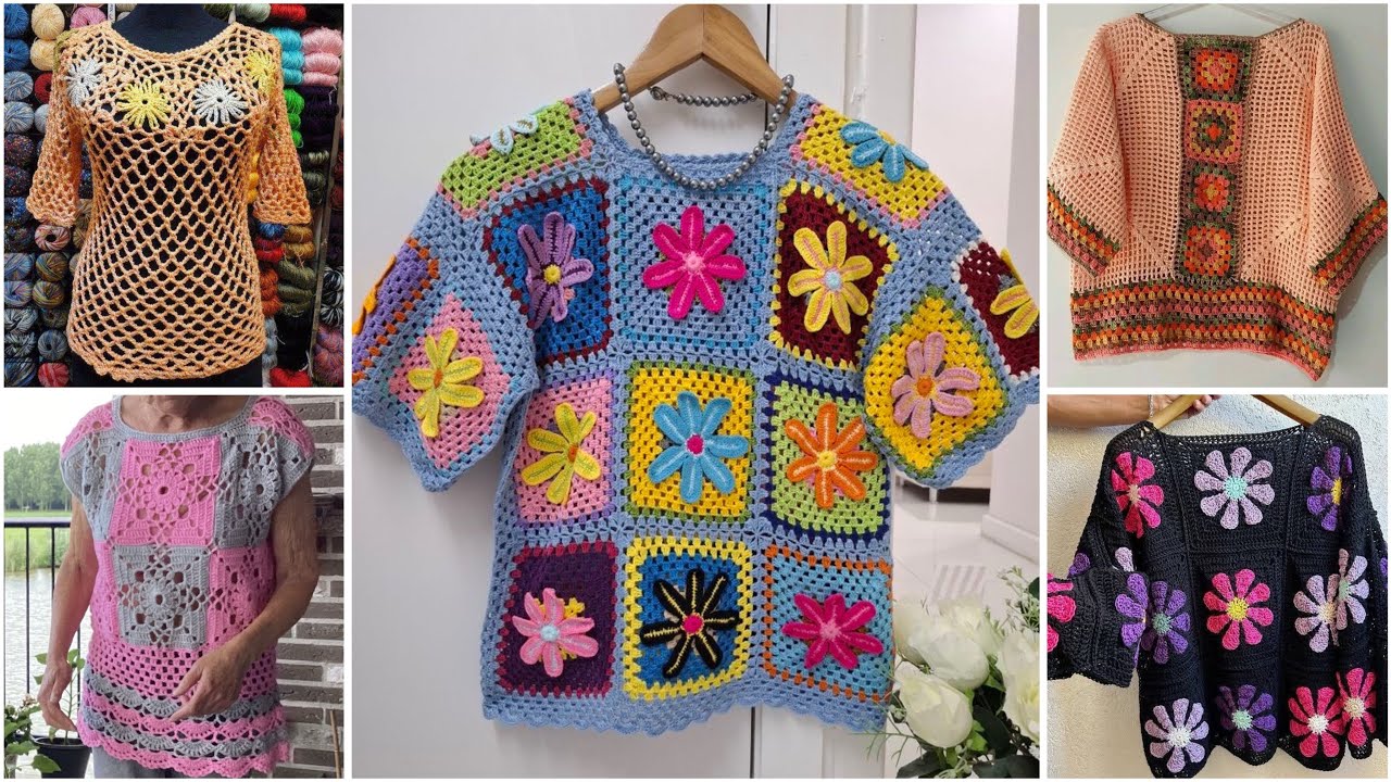 Beautiful latest crochet fancy top /crochet crop top /tunic top design ideas 