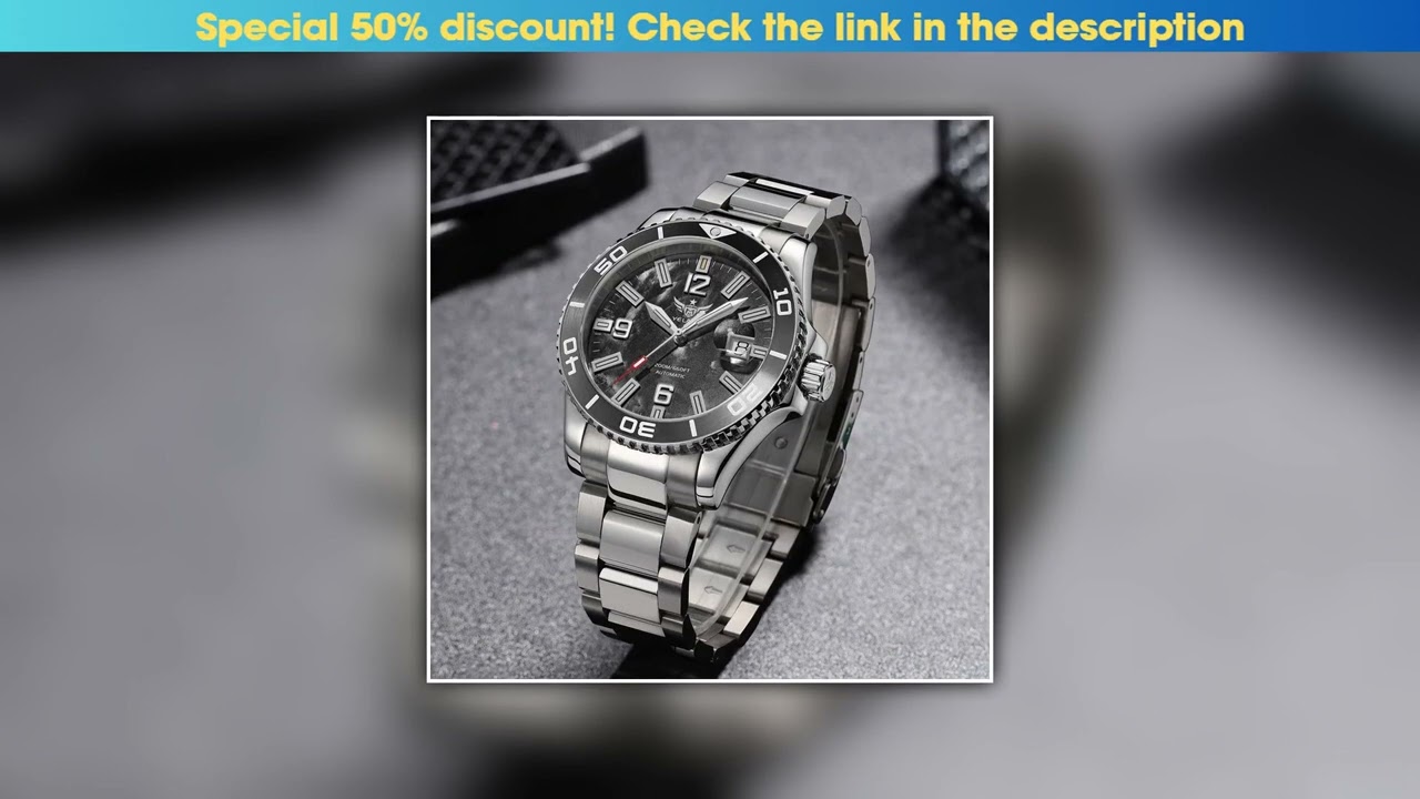 Today Only YELANG Men Military Watch Diver 42mm Automatic Mechanical Wristwatch 20ATM Waterproof Lu