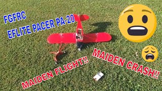 OHH NO!!! MAIDEN AND CRASH OF THE EFLITE PACER PA 20 BY FGFRC