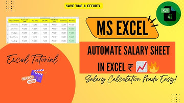 Automate Your Salary Sheet in Excel 💰 | Smart Payroll Management Made Easy! | Excel for Fresher