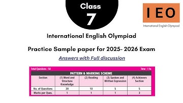 International English Olympiad (IEO 2025-26) - Grade 7 Practice Paper Discussion