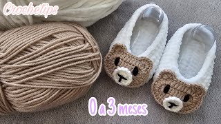 recién nacidos pantuflas de bebe a crochet
