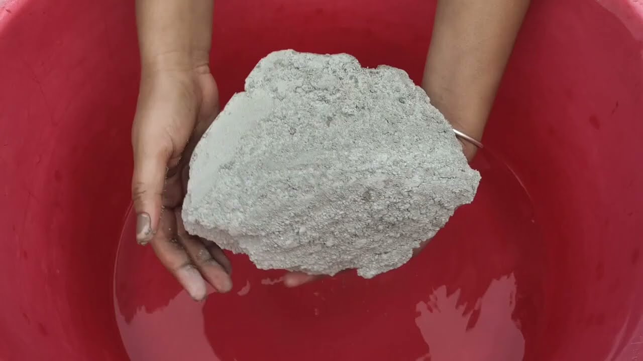 Asmr -Extra Gritty pure cement chunks crumbling in water 💦💦#oddlysatisfying 