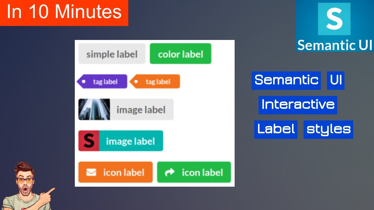 Coding semantic ui interactive label styles | semantic ui label styles | ui labels | semantic ui - YouTube Coding semantic ui interactive label styles | semantic ui label styles | ui labels | semantic ui - YouTube