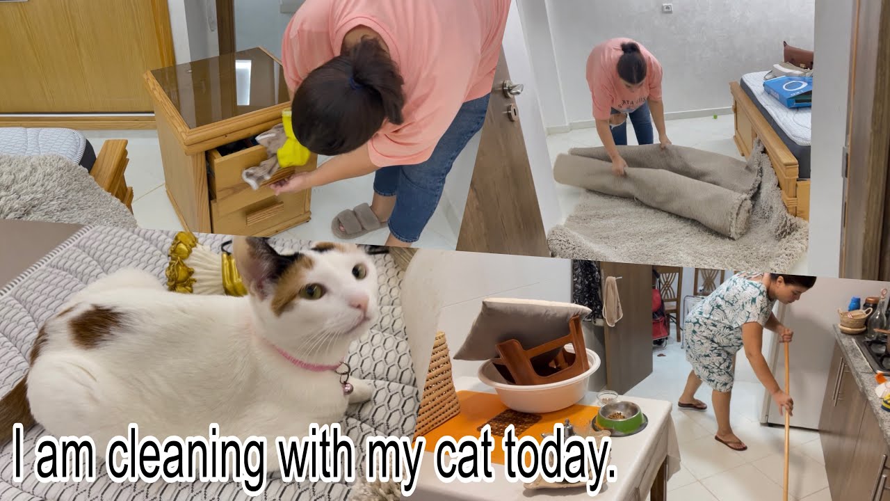 Part4روتيني فتنظيف بيت النعاس والكوزينة | Bedroom & Kitchen Cleaning 🧼✨