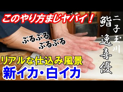 【鮨屋の仕込み】新イカ・白イカ~驚きの職人技~