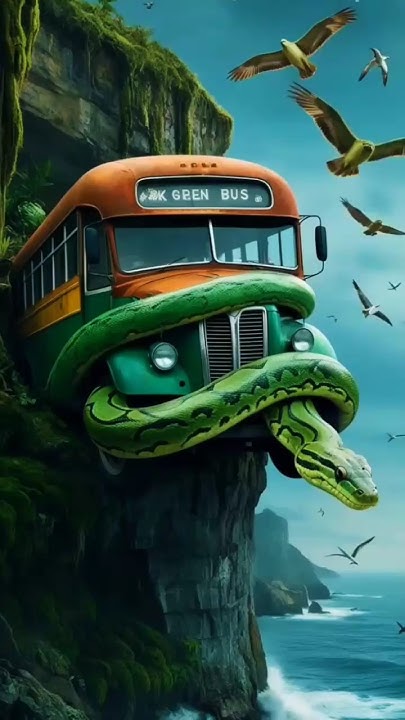 Python Wrapped Around an Old Bus in the Forest - YouTube
