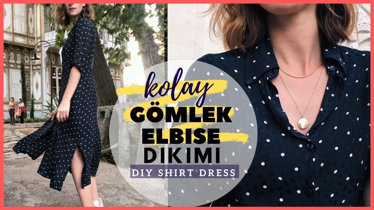 399 ₺ ZARA GÖMLEK ELBİSEYİ 10 ₺'YE DİKTİM | Detaylı Yaka Dikimi | For Beginners Shirt Dress Tutorial