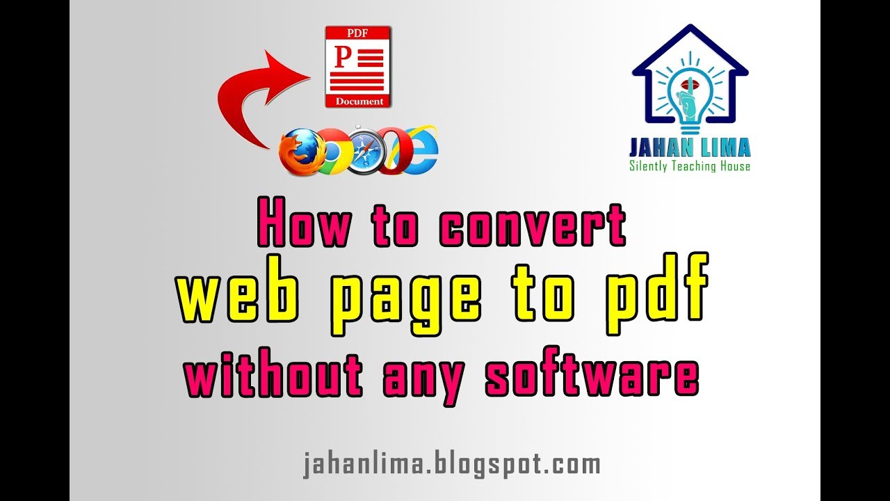 How to convert web page to pdf without any software - YouTube