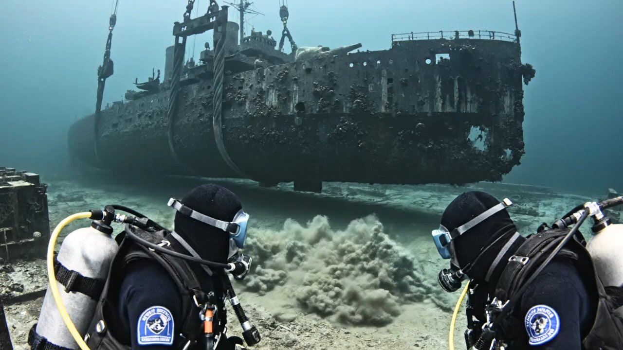 A 1940s British Warship Fully Salvaged and Restored from a Sunken Harbor in the North Atlantic