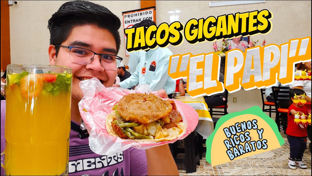 El MEJOR LUGAR para COMER TACOS GIGANTES en CDMX 🌮😋 TACOS "EL PAPI" 🌮